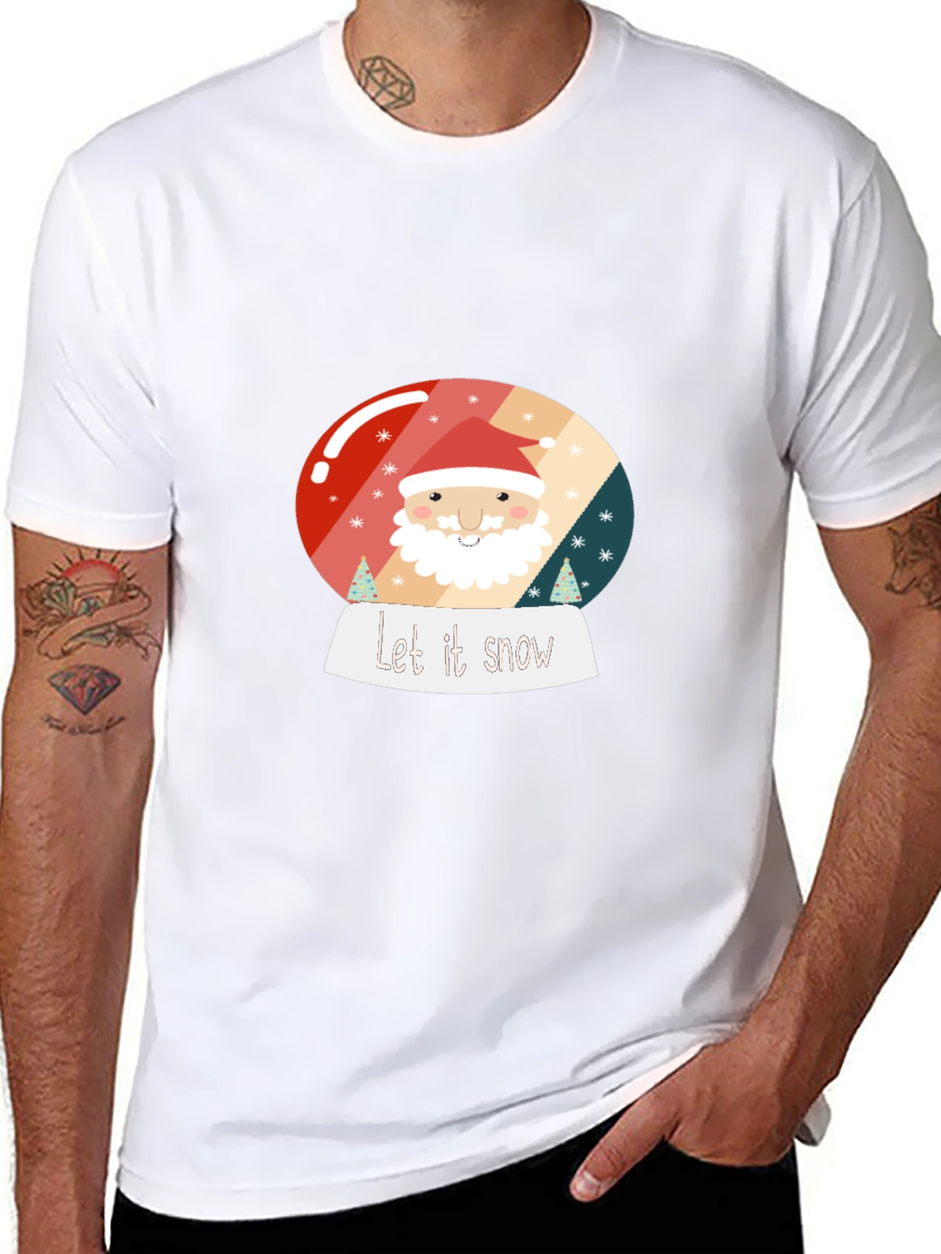 Festive Santa Snow Globe Graphic Tee