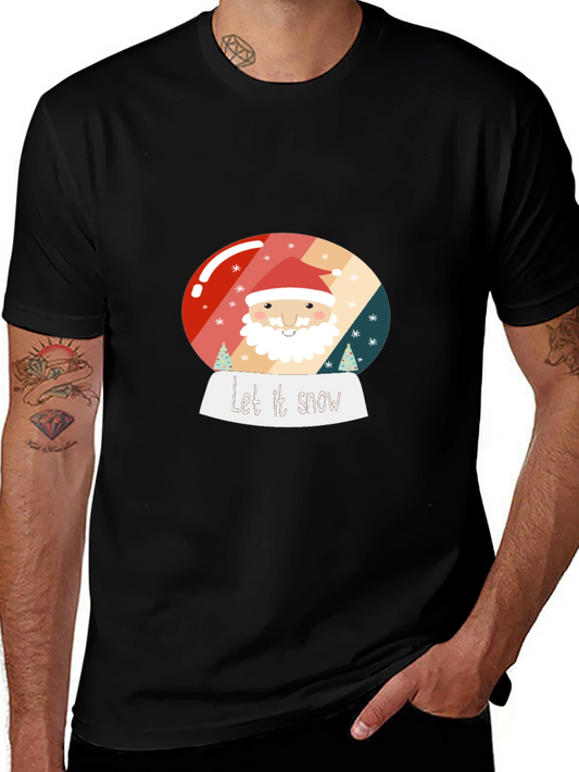 Festive Santa Snow Globe Graphic Tee