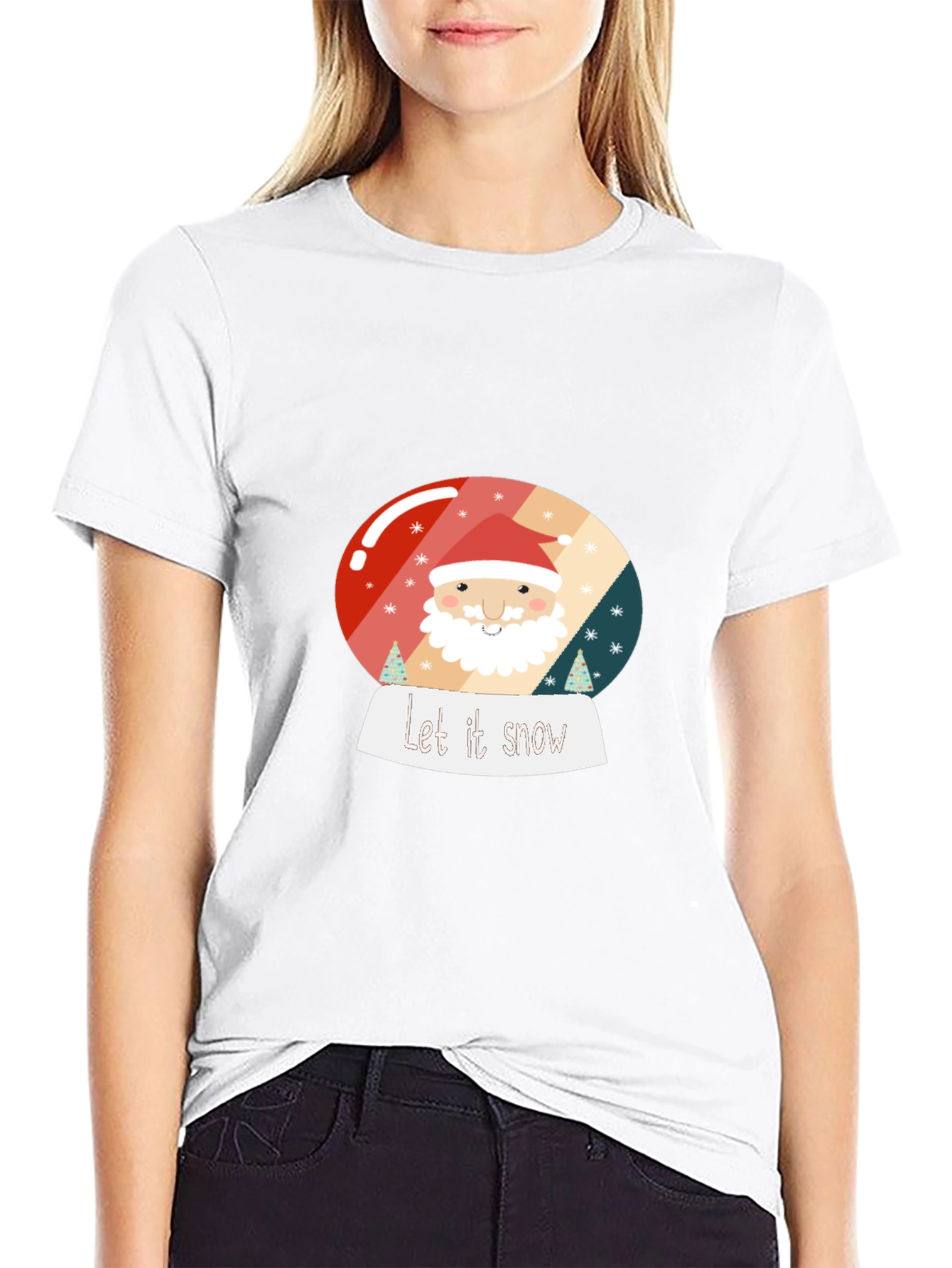 Festive Santa Snow Globe Graphic Tee