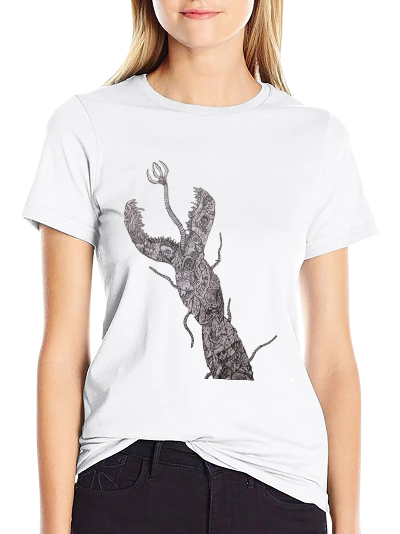 Unique Lobster Graphic Black T-Shirt