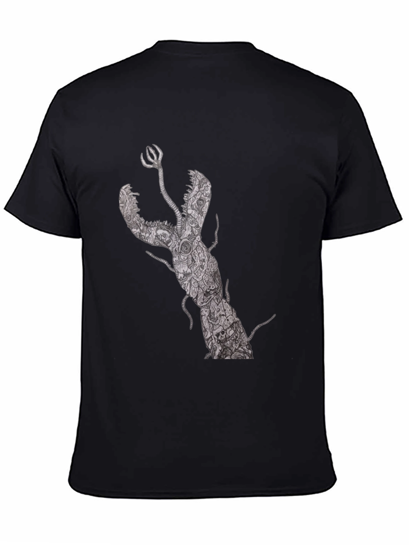 Unique Lobster Graphic Black T-Shirt