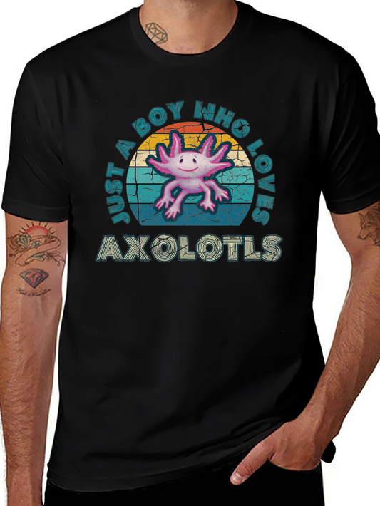Axolotl Lover Mens Black T-Shirt