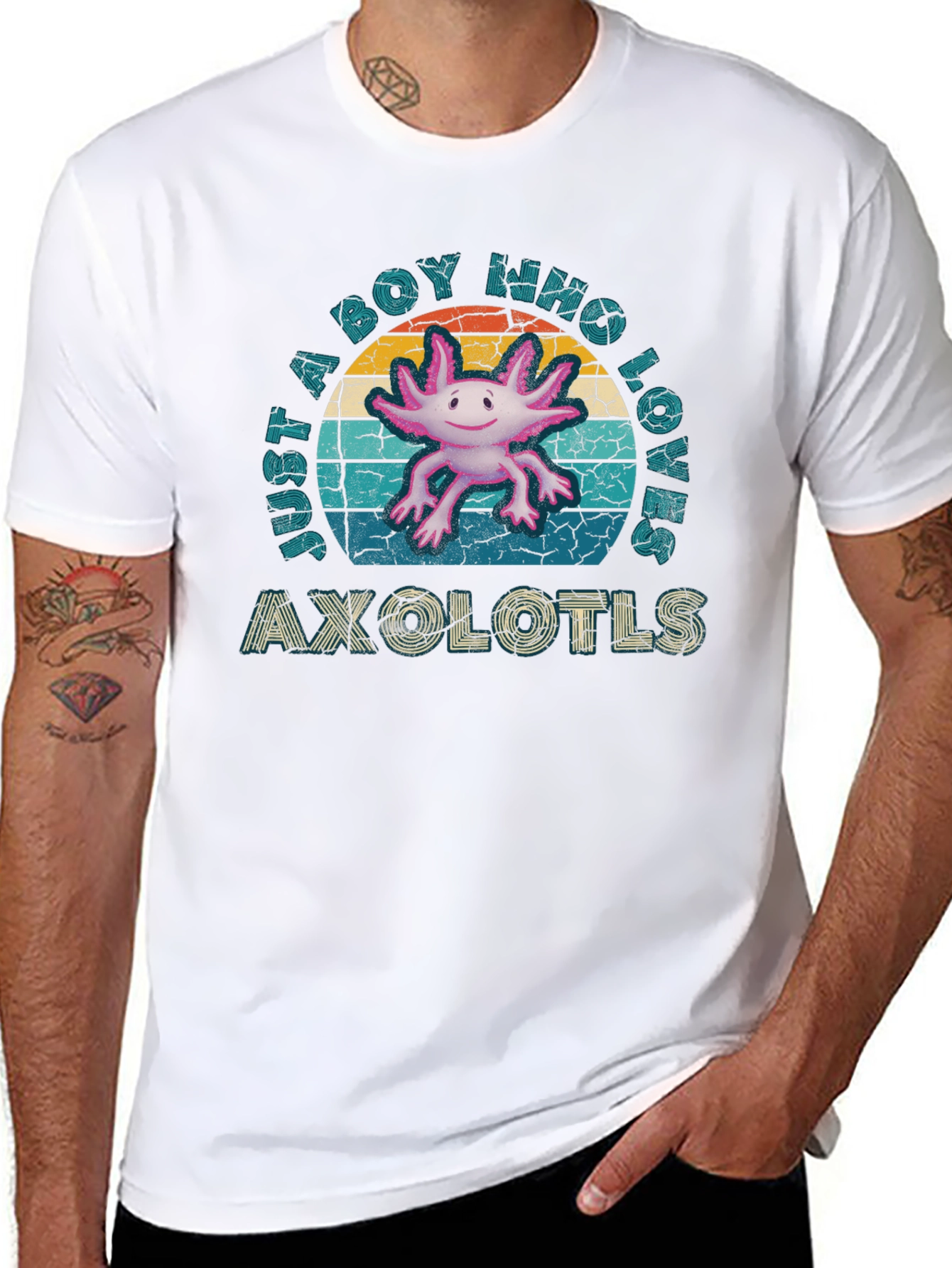 Axolotl Lover Mens Black T-Shirt