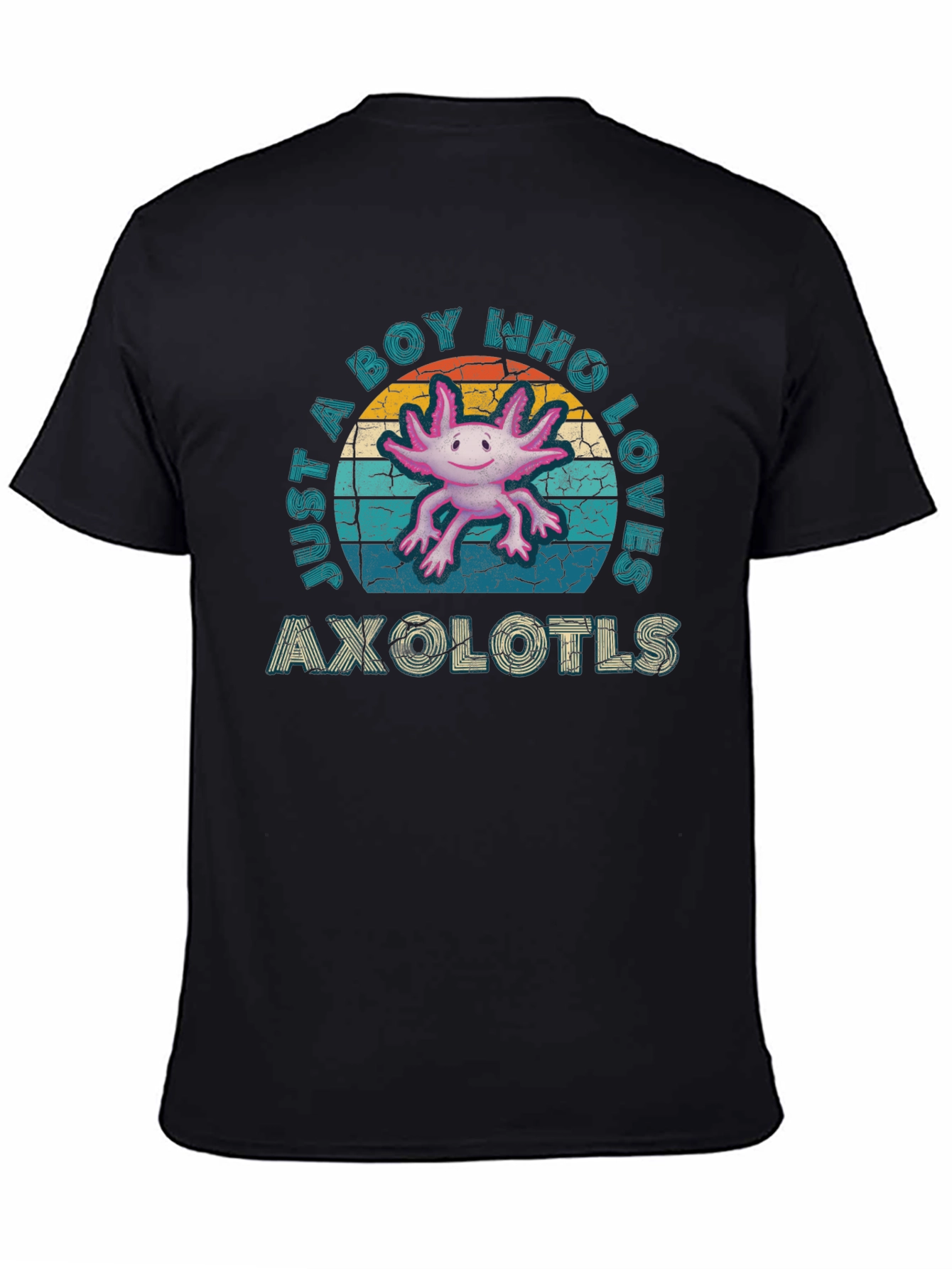 Axolotl Lover Mens Black T-Shirt