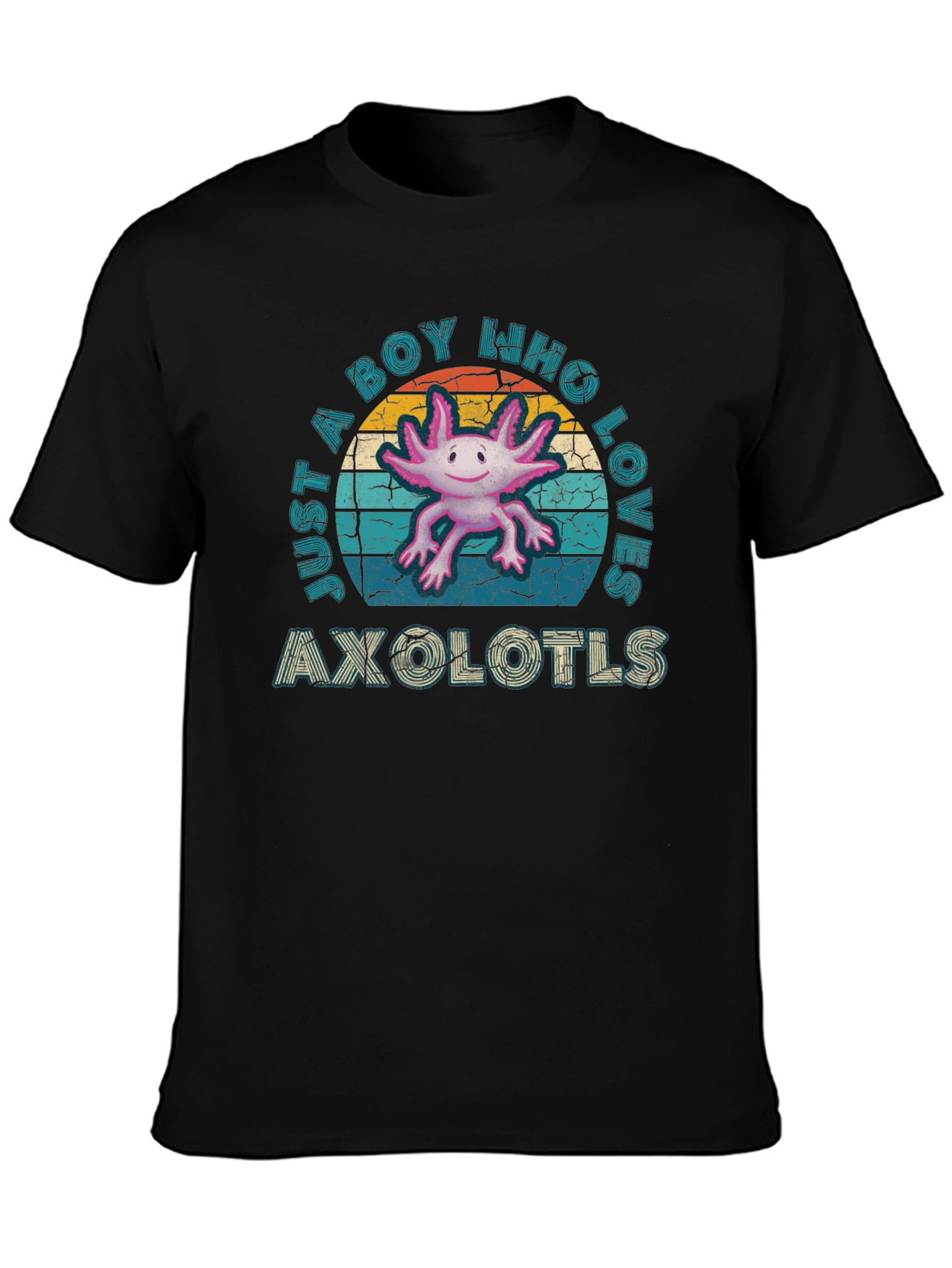 Axolotl Lover Mens Black T-Shirt