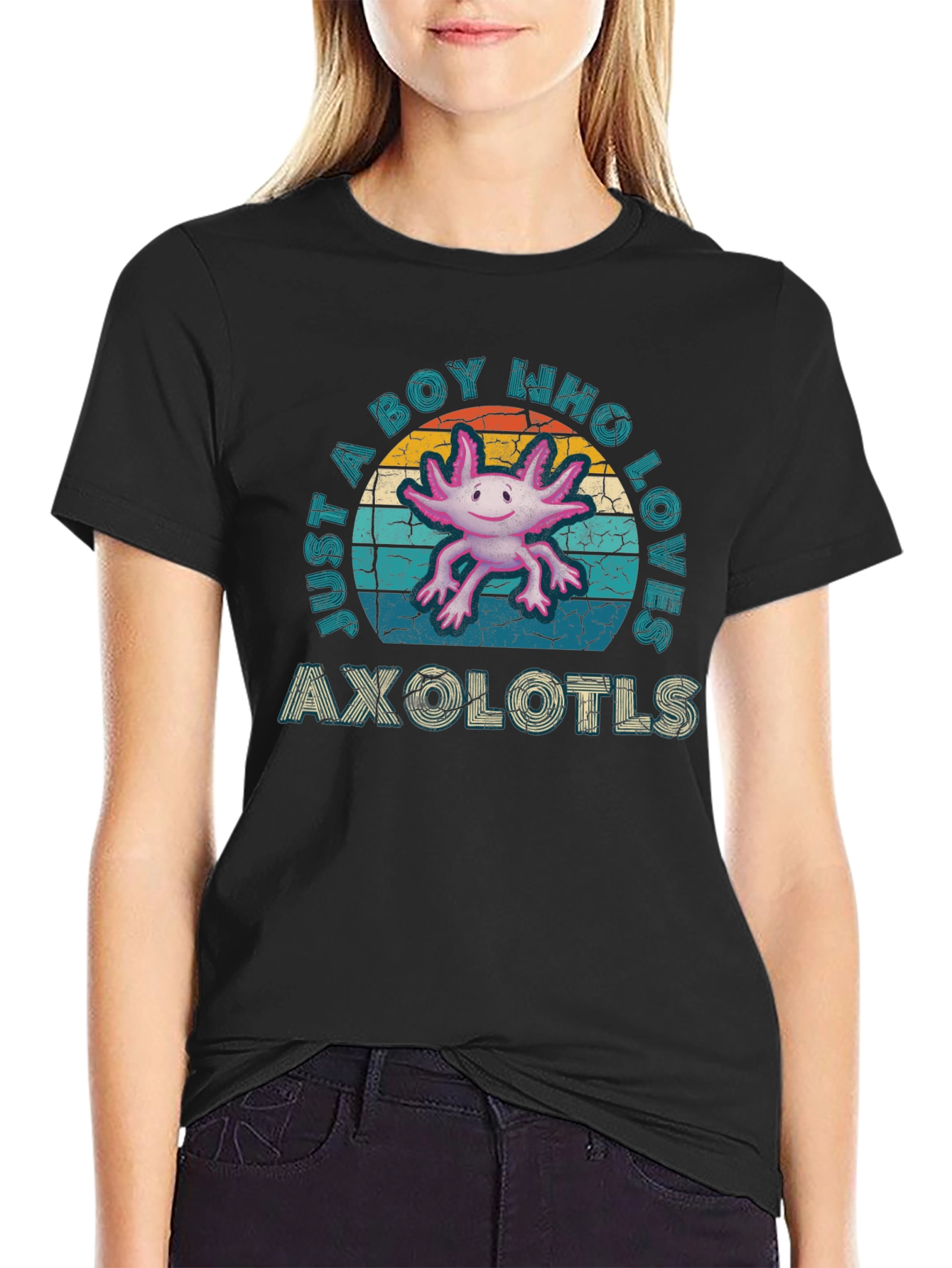 Axolotl Lover Mens Black T-Shirt