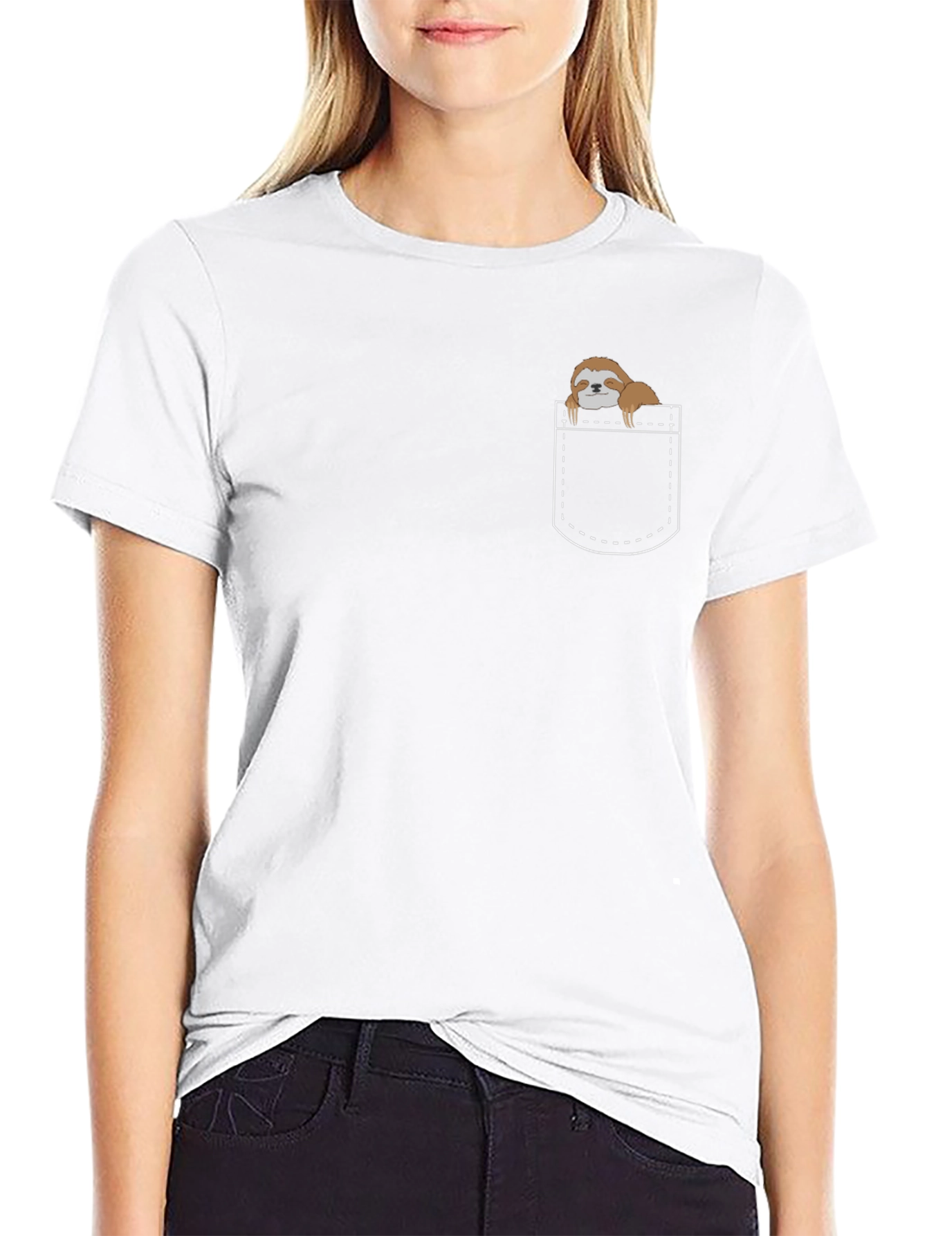 Sloth Pocket T-Shirt - Cute Animal Tee