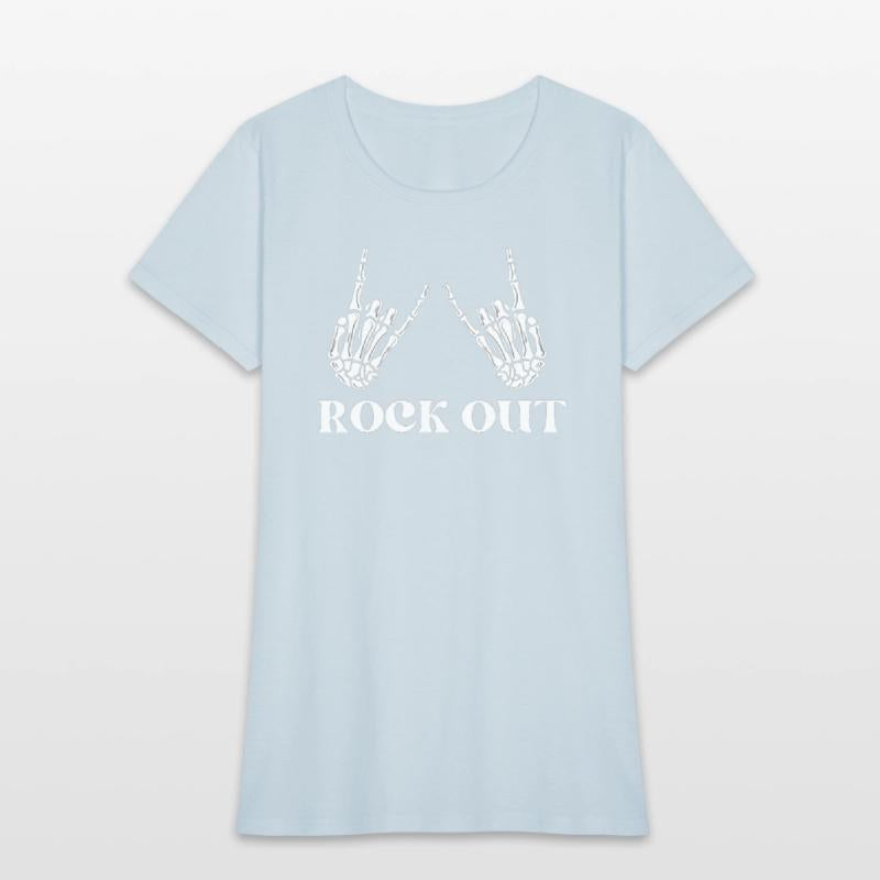 rock and roll rock out skeleton hand peace sign