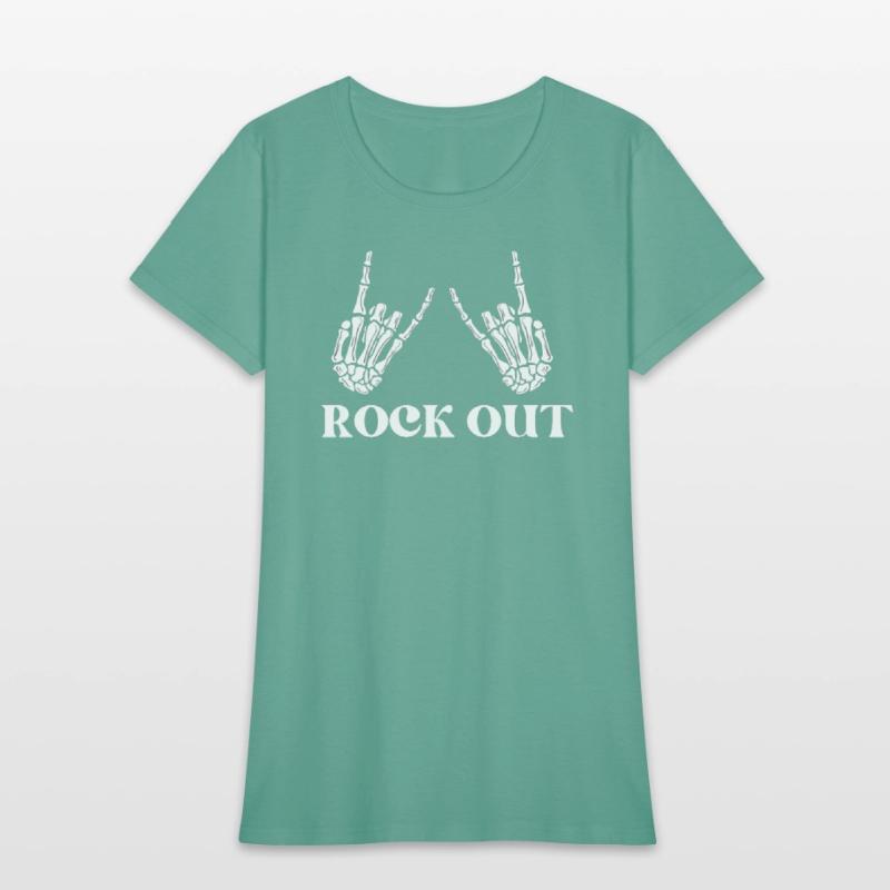 rock and roll rock out skeleton hand peace sign