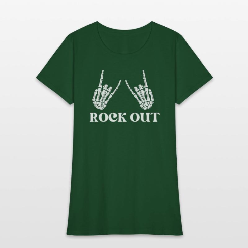 rock and roll rock out skeleton hand peace sign