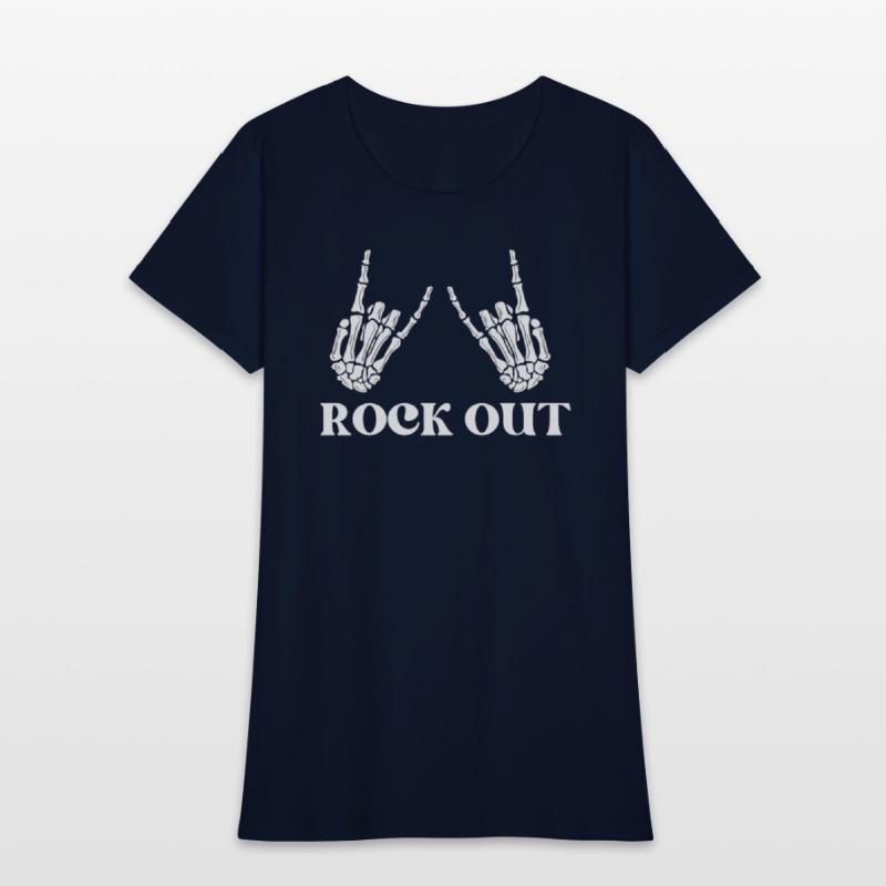 rock and roll rock out skeleton hand peace sign