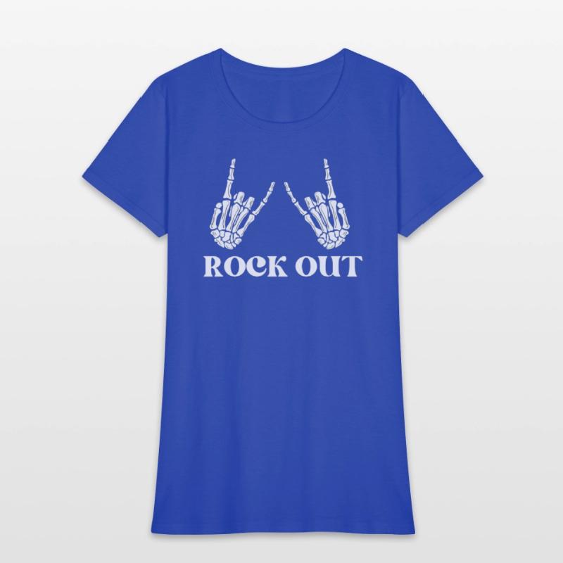 rock and roll rock out skeleton hand peace sign