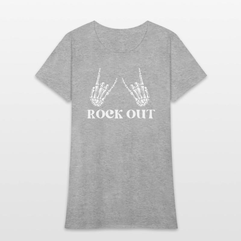 rock and roll rock out skeleton hand peace sign