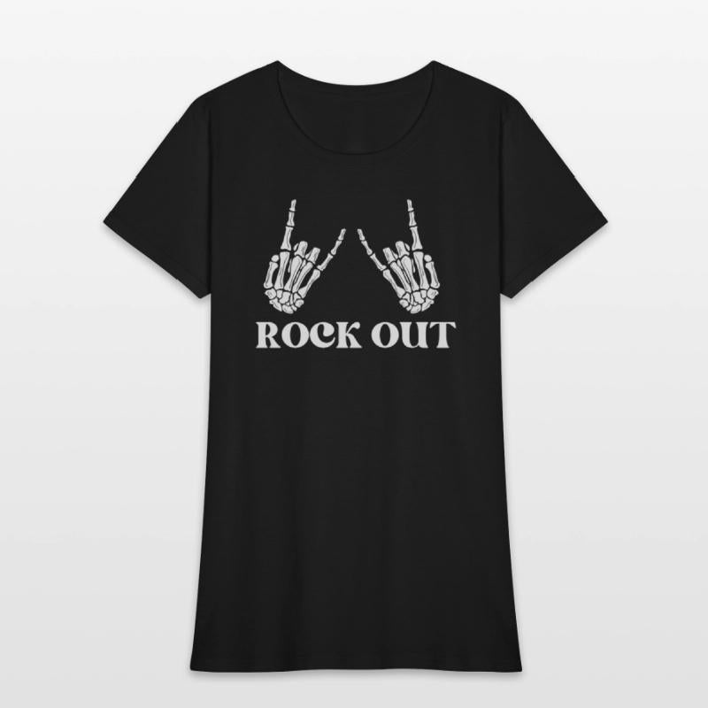 rock and roll rock out skeleton hand peace sign