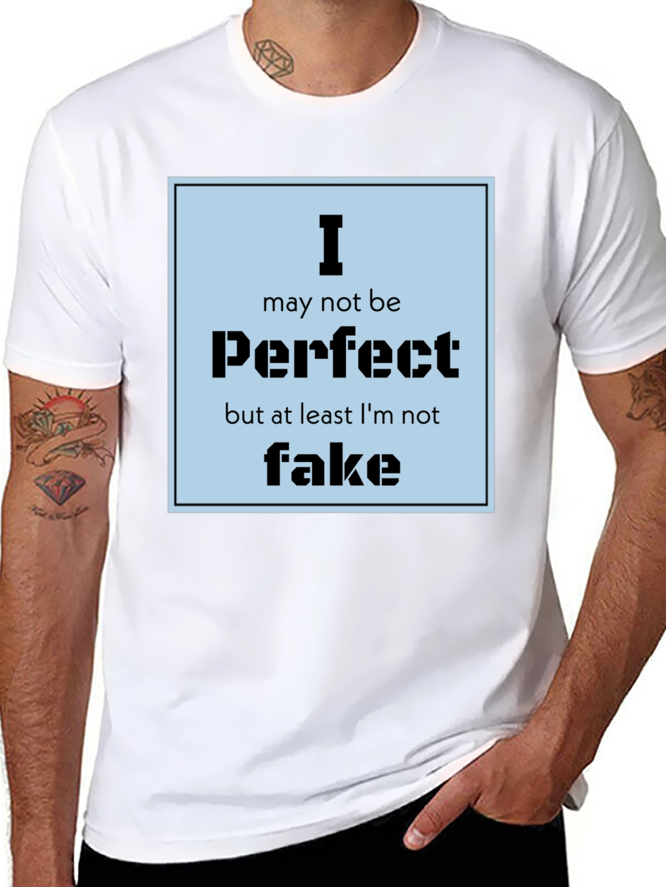 I May Not Be Perfect Mens Black Graphic Tee