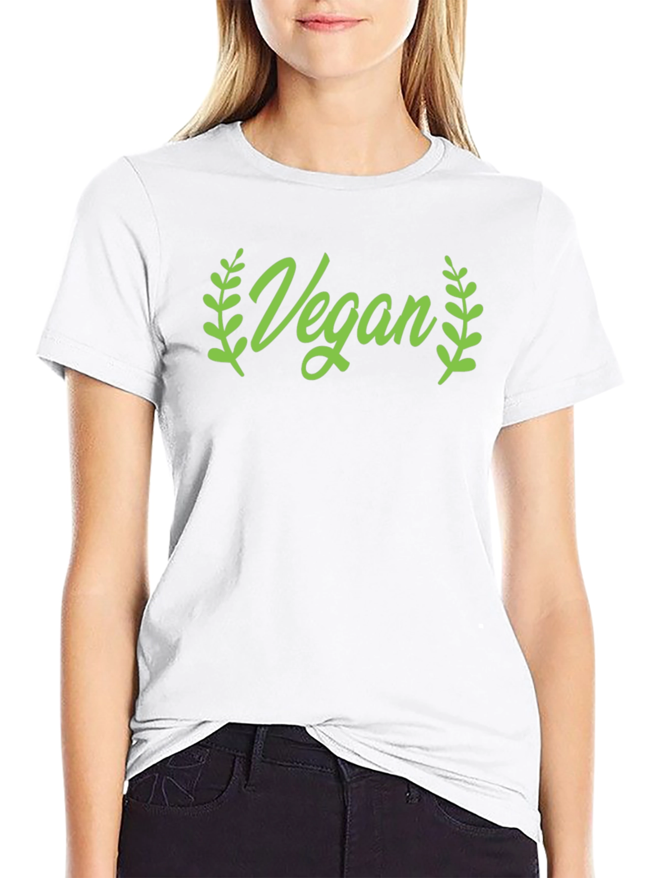Vegan Green Graphic Crew Neck T-Shirt