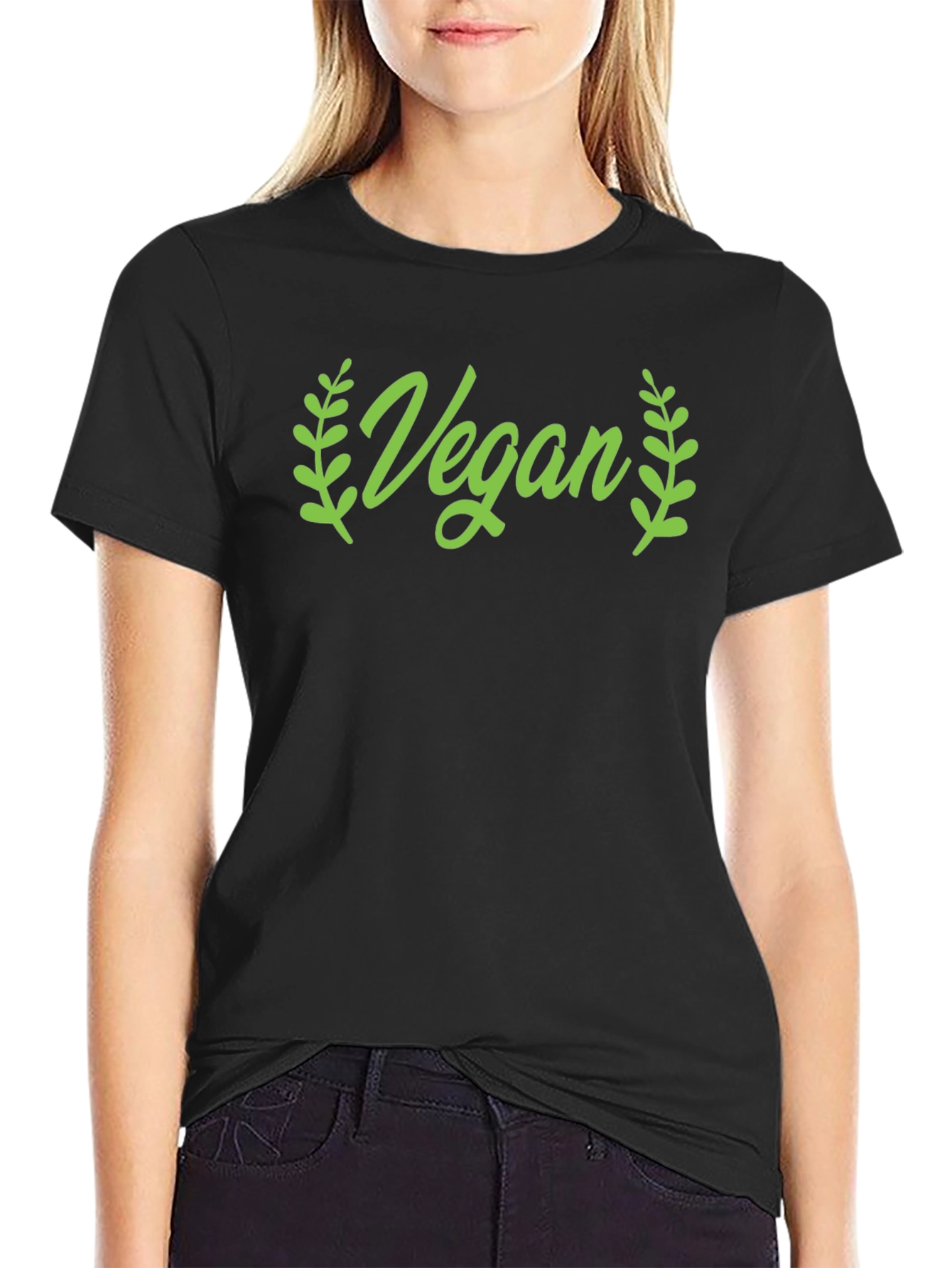 Vegan Green Graphic Crew Neck T-Shirt