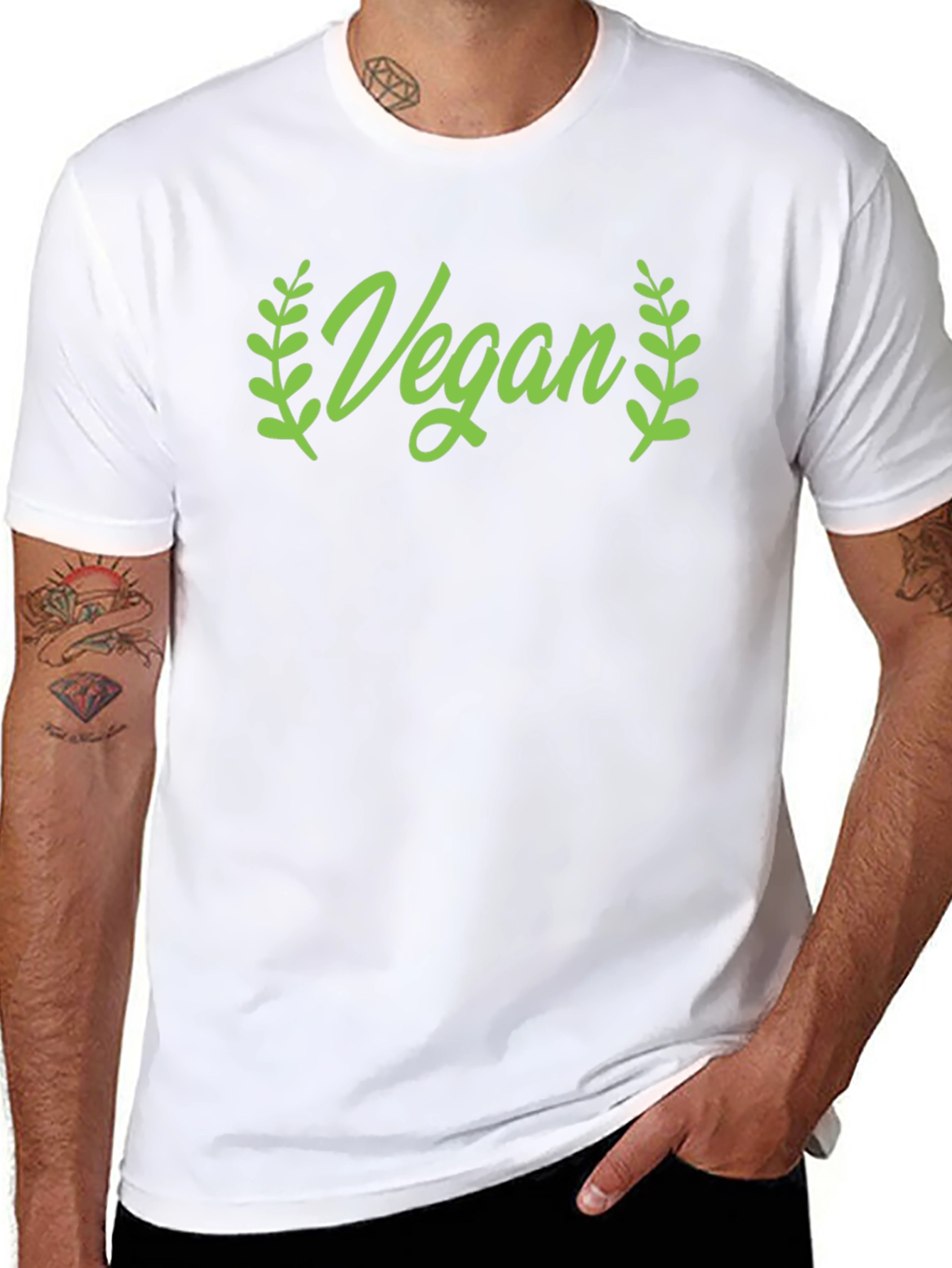 Vegan Green Graphic Crew Neck T-Shirt