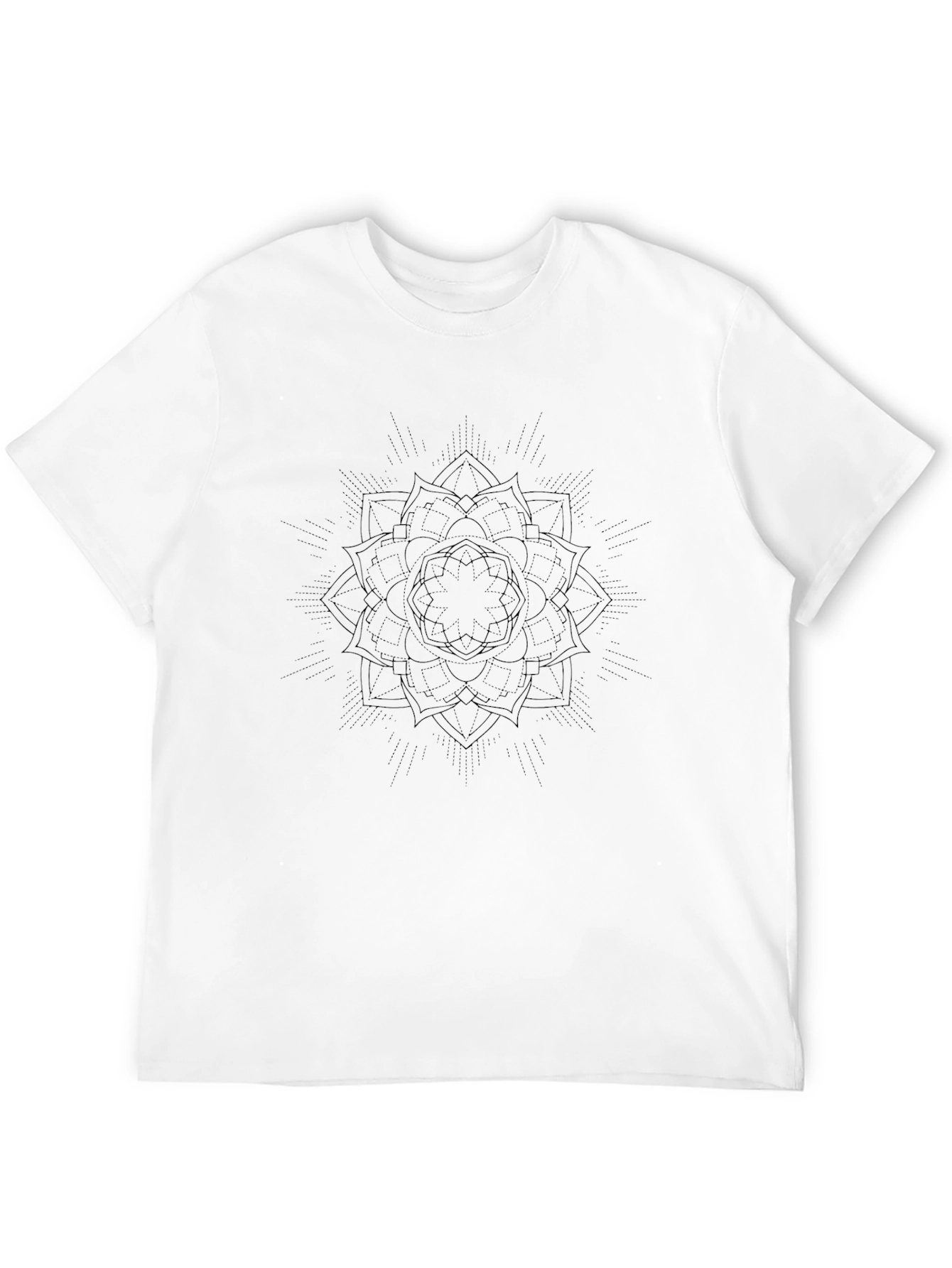 Mens Black Mandala Graphic Tee - Casual Comfort