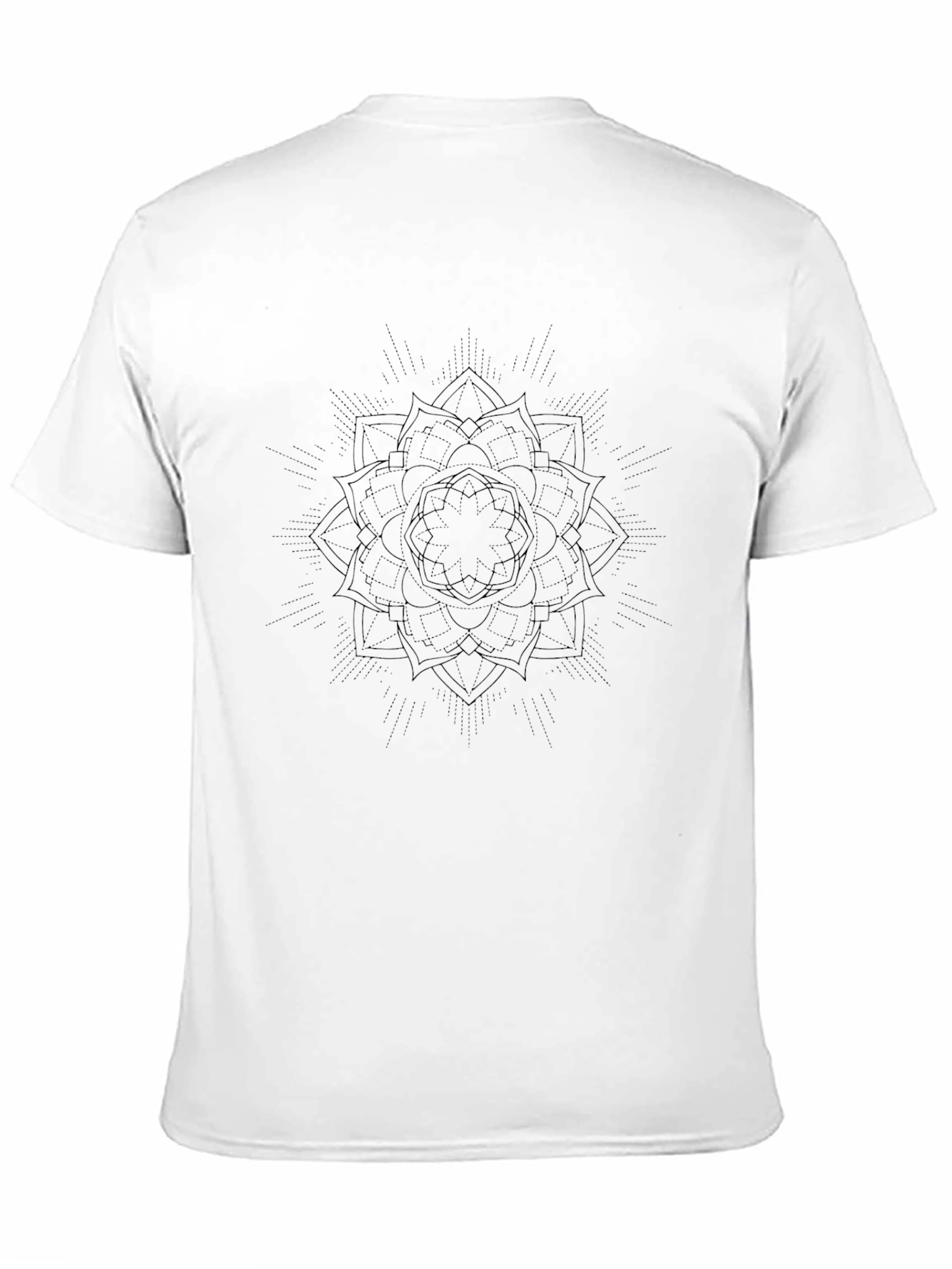 Mens Black Mandala Graphic Tee - Casual Comfort