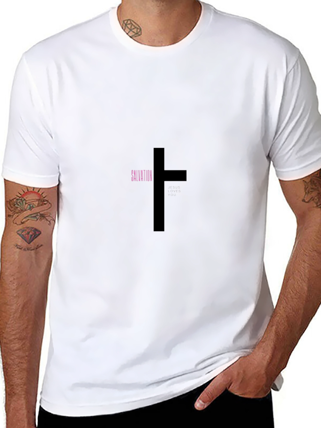 Salvation Cross Graphic Black T-Shirt