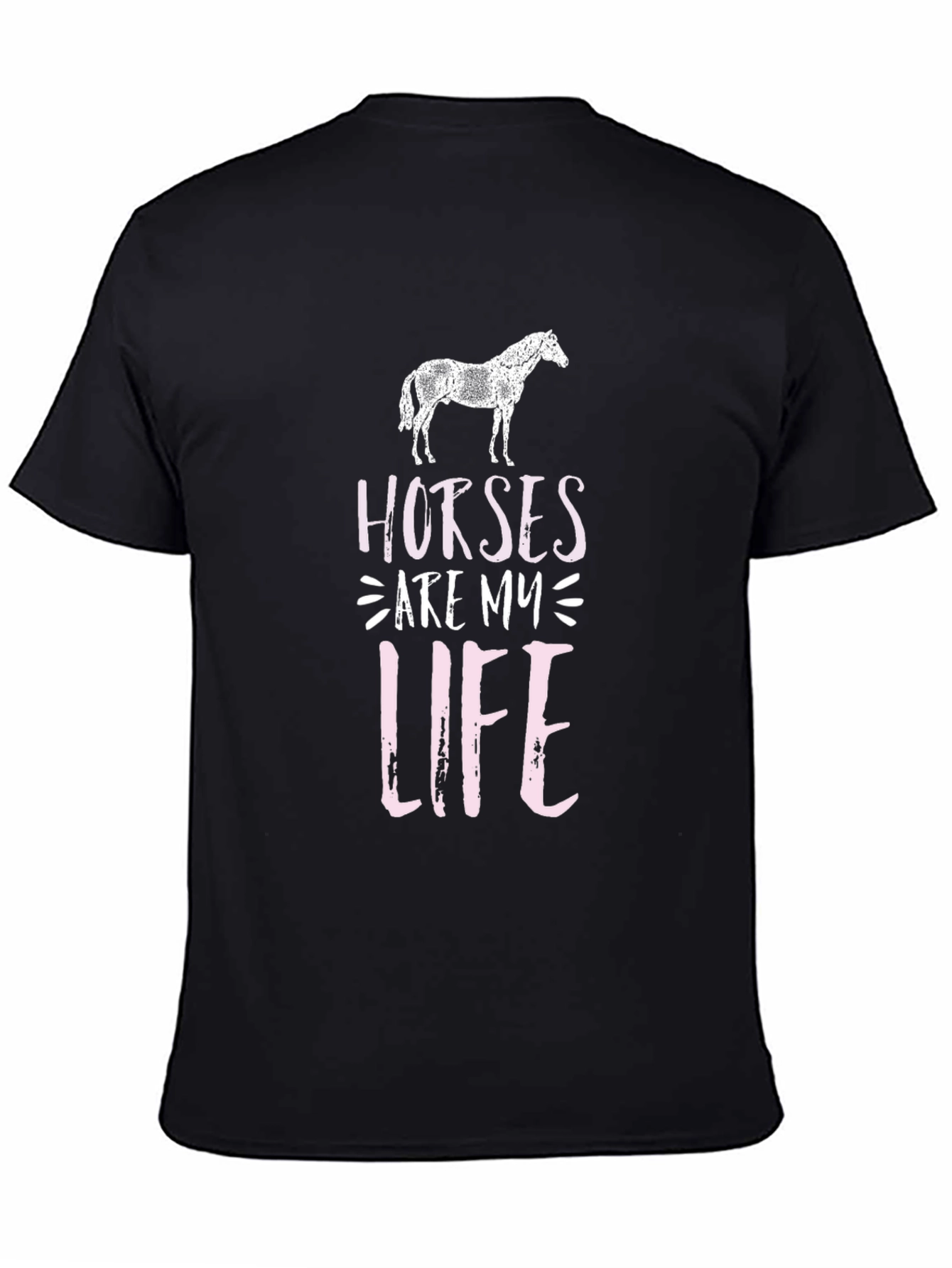 Horses Are My Life Black Graphic Tee