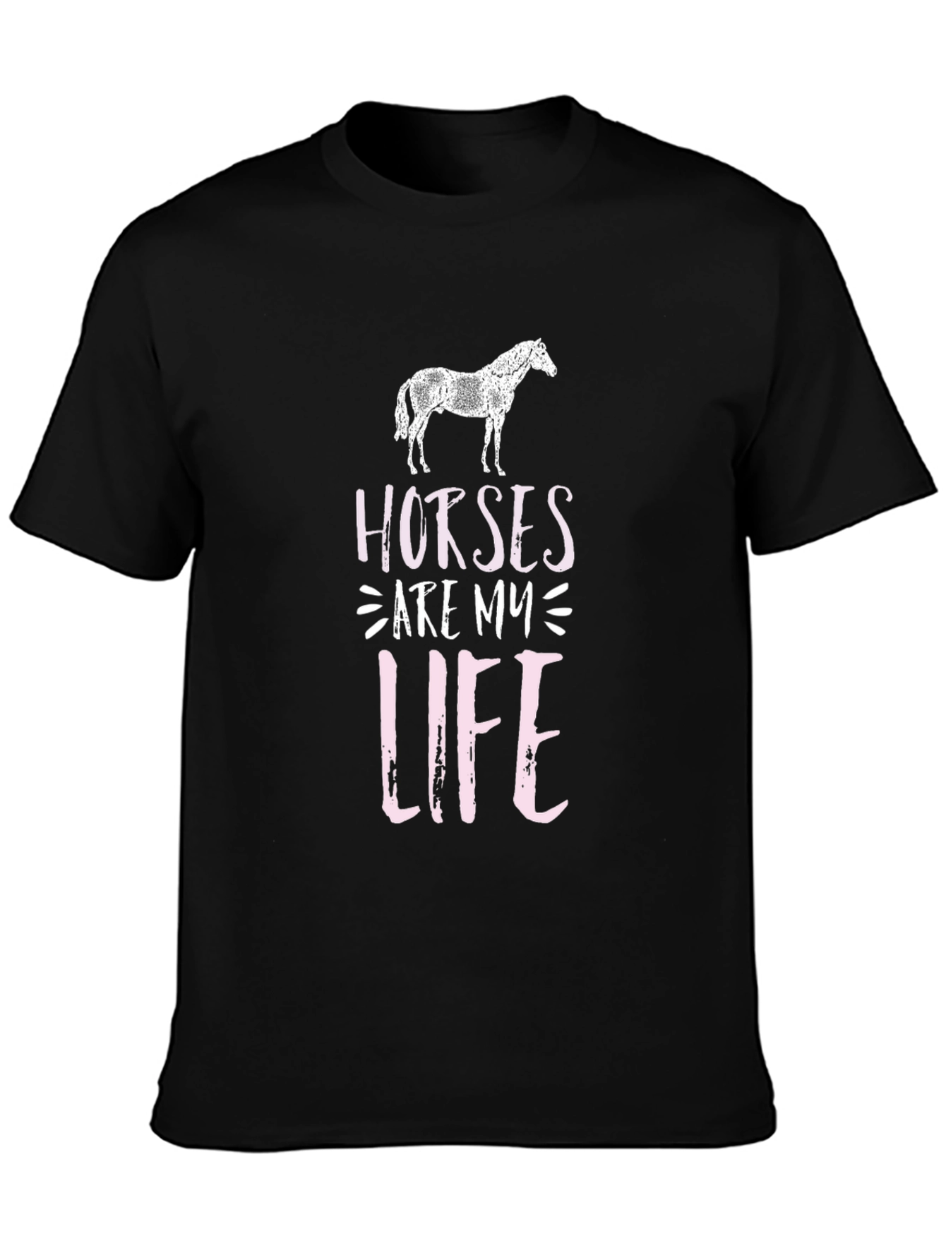 Horses Are My Life Black Graphic Tee