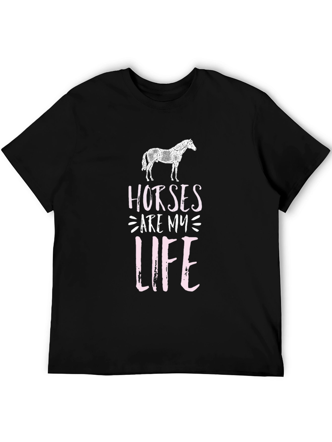 Horses Are My Life Black Graphic Tee