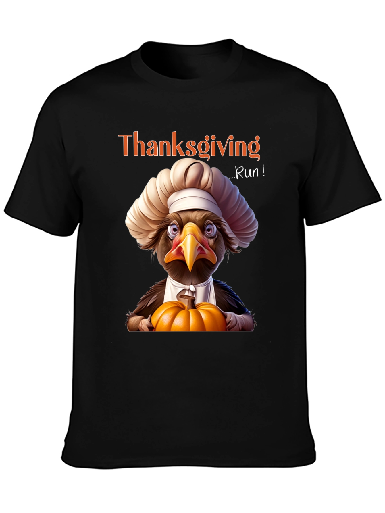 Thanksgiving Turkey Run Black Graphic Tee