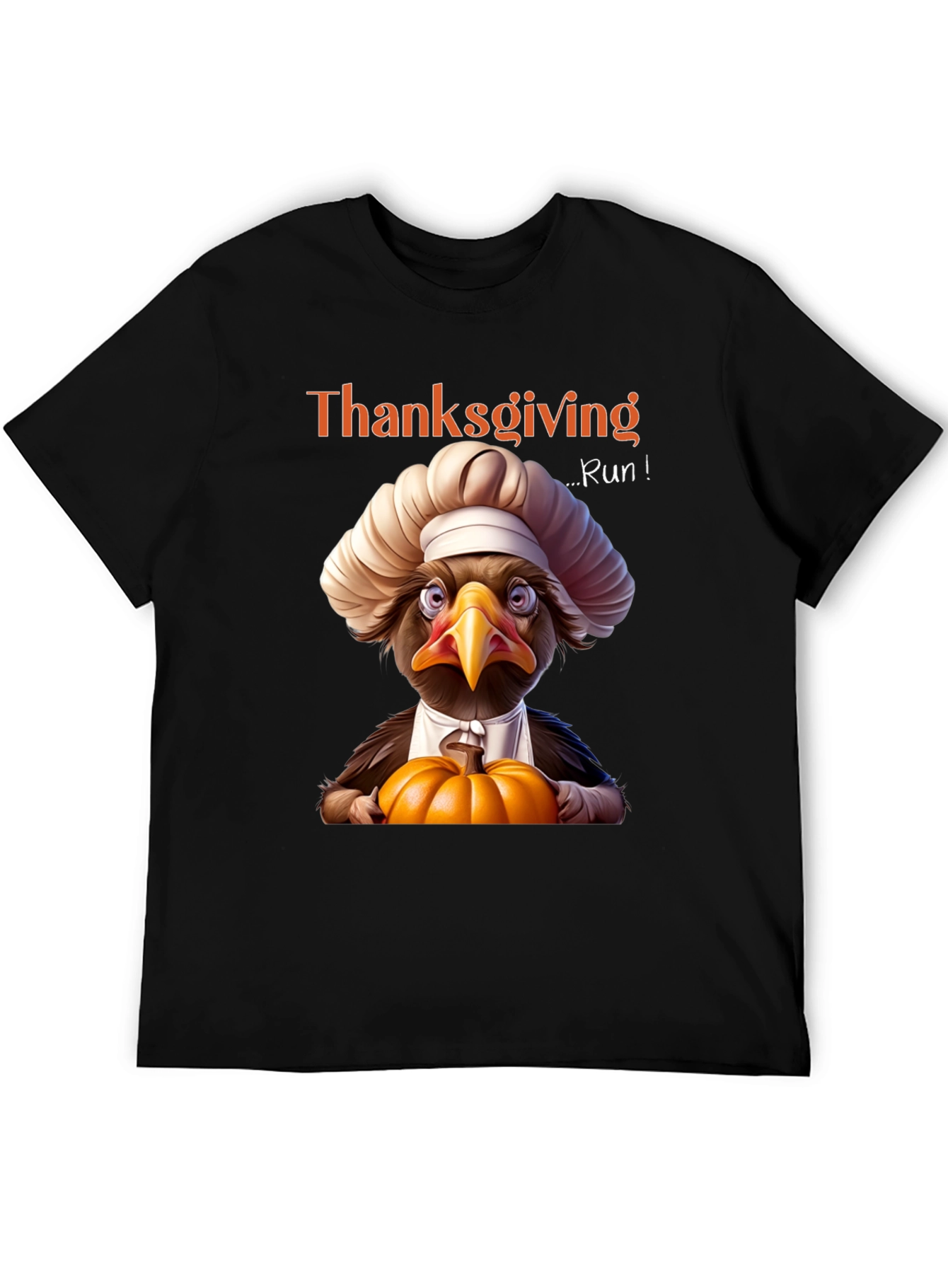 Thanksgiving Turkey Run Black Graphic Tee