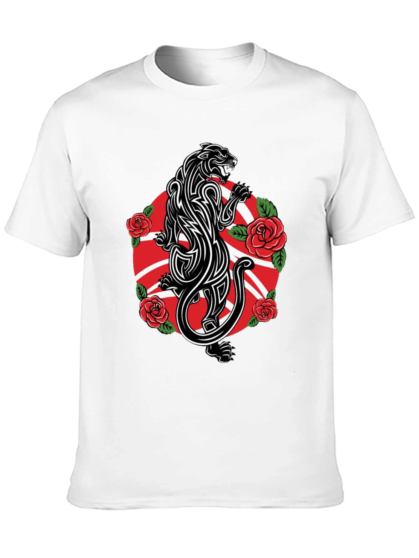 Panther & Roses Graphic Tee - Black