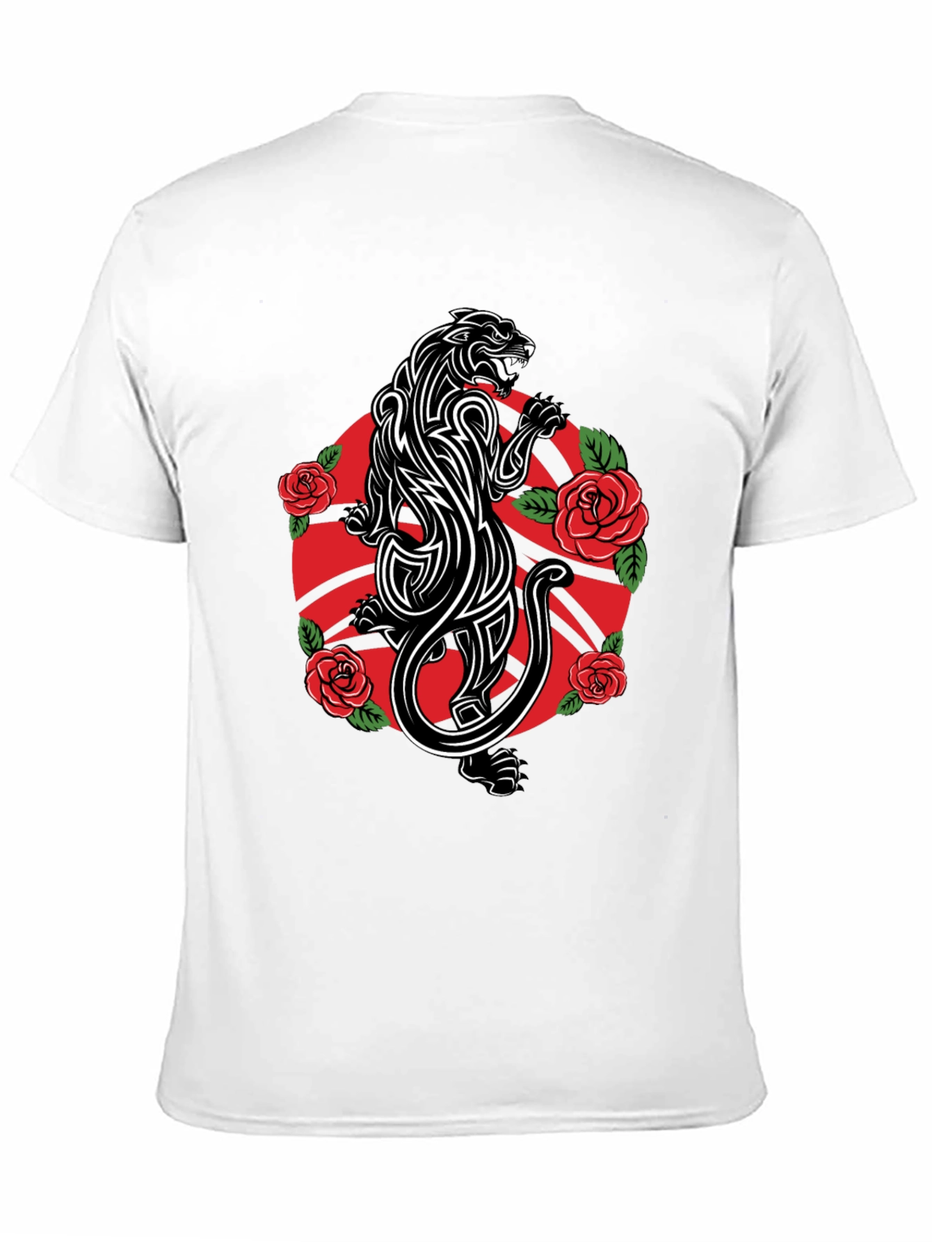 Panther & Roses Graphic Tee - Black