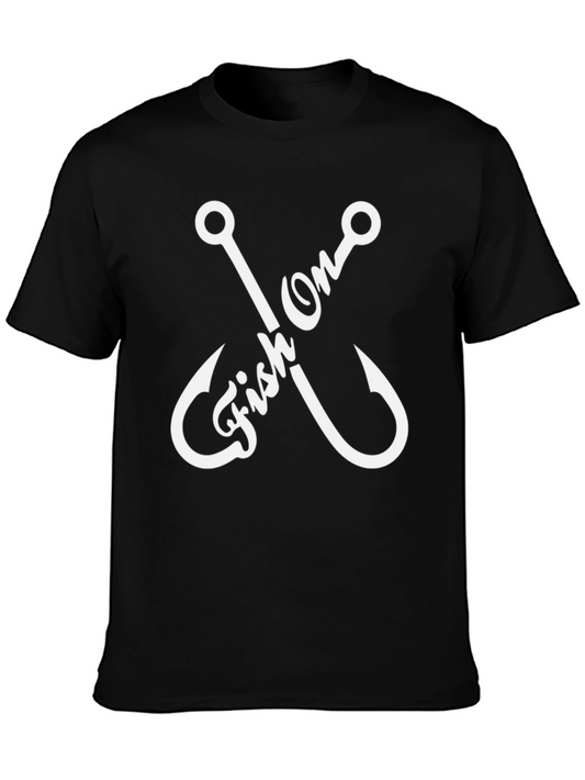 Fish On Graphic Tee - Fishing Hook Design