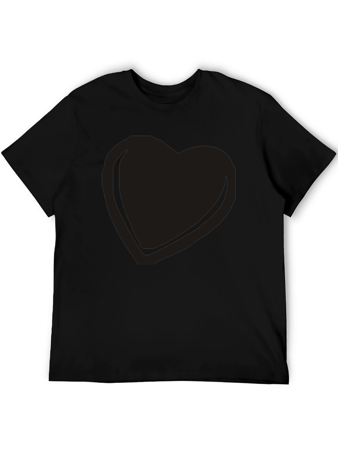 Mens Black Heart Graphic Tee - Casual Comfort
