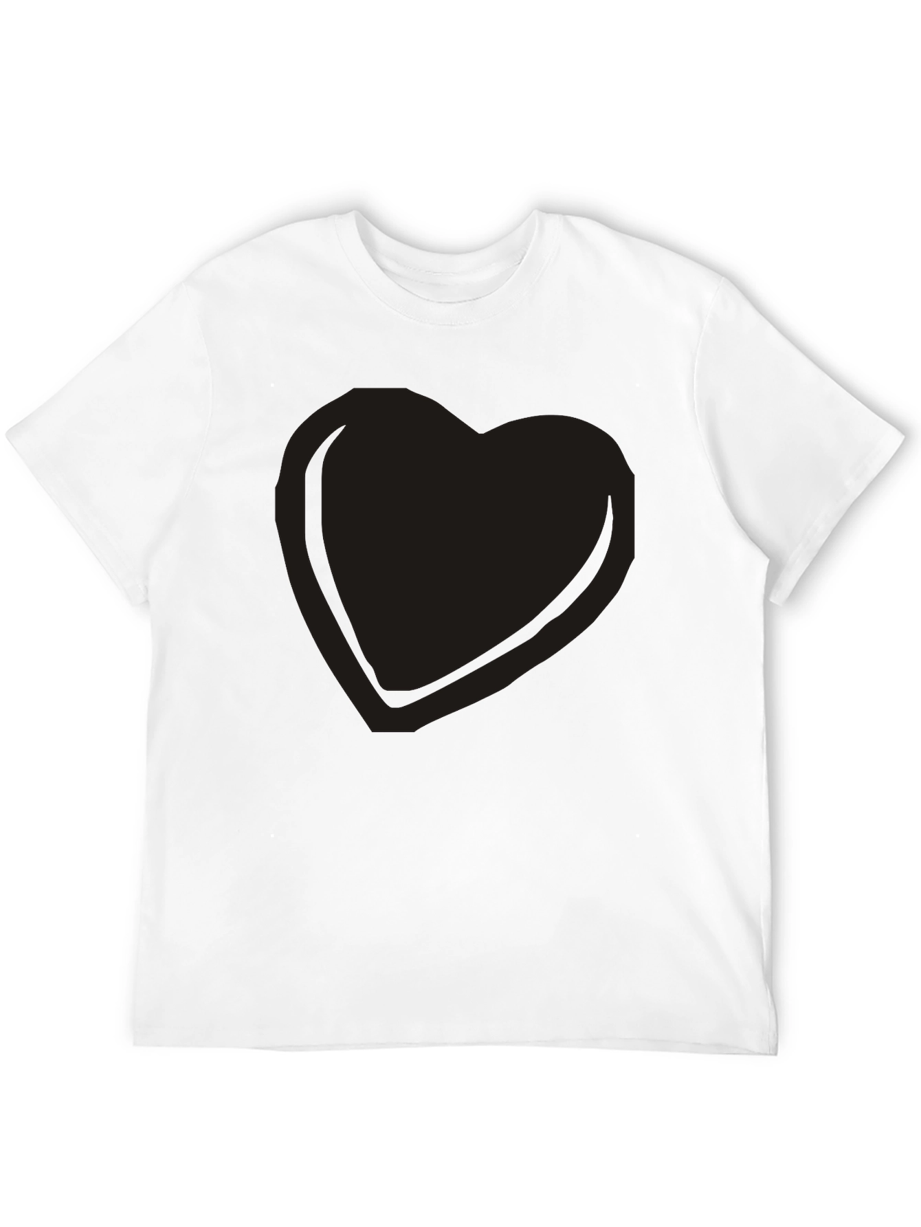 Mens Black Heart Graphic Tee - Casual Comfort