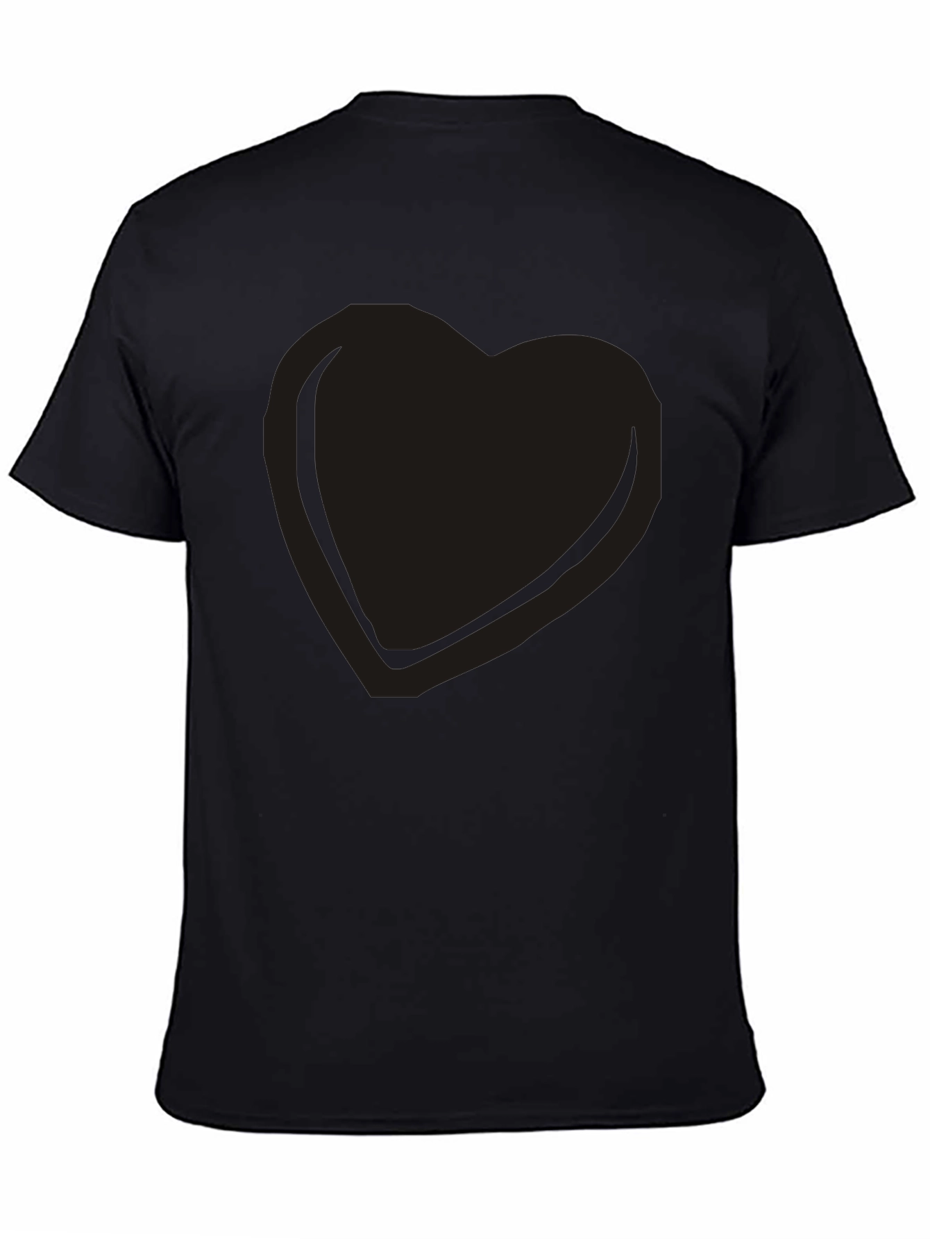 Mens Black Heart Graphic Tee - Casual Comfort