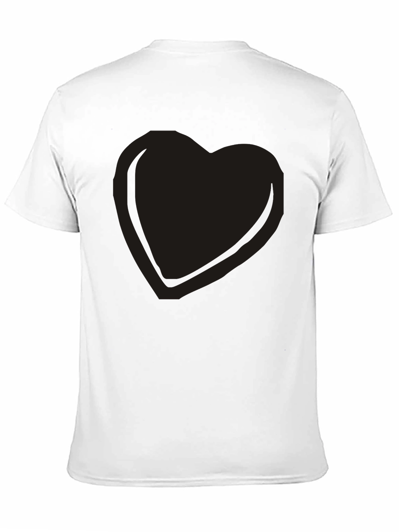 Mens Black Heart Graphic Tee - Casual Comfort