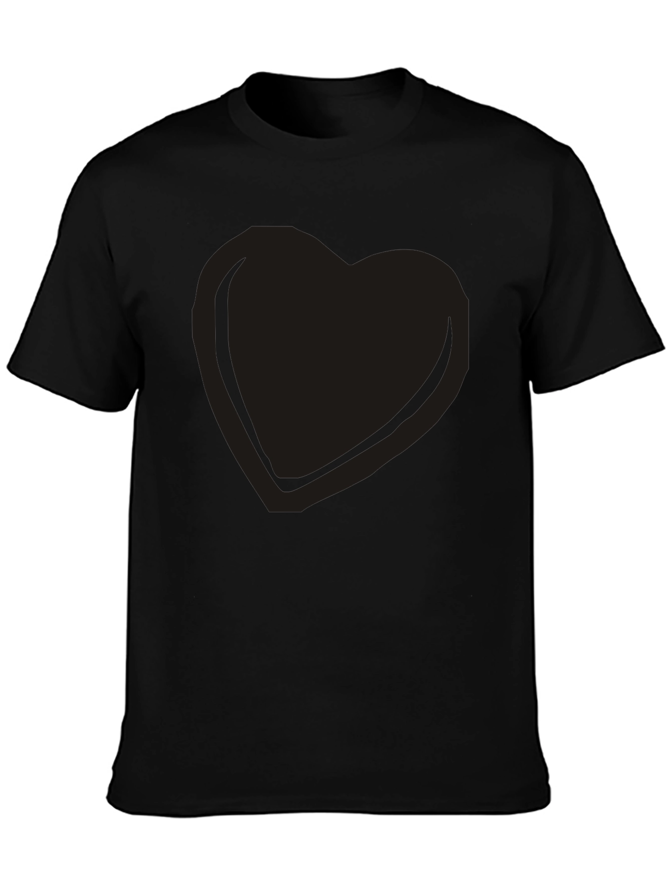 Mens Black Heart Graphic Tee - Casual Comfort