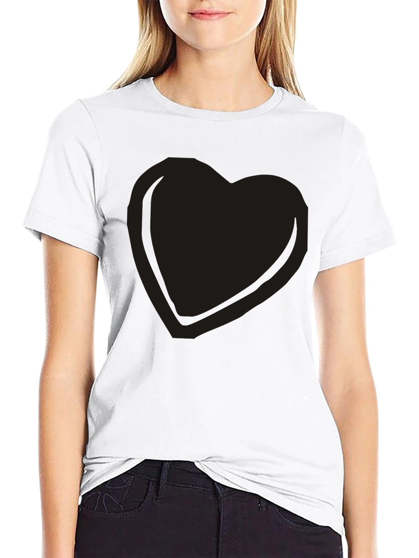 Mens Black Heart Graphic Tee - Casual Comfort