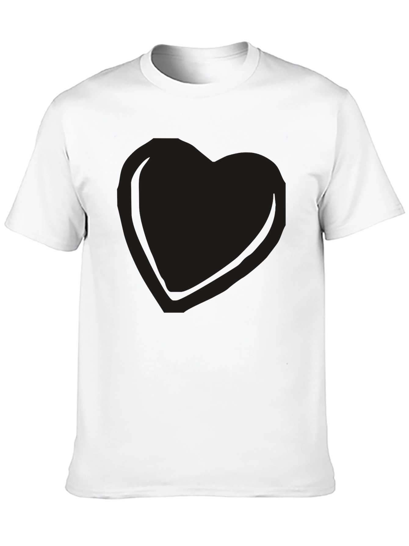 Mens Black Heart Graphic Tee - Casual Comfort