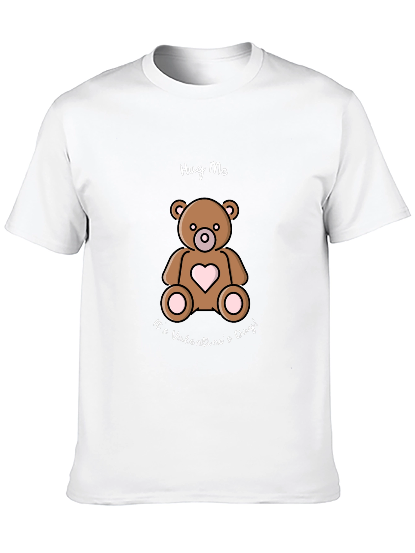 Hug Me Valentines Day Teddy Bear Black T-Shirt