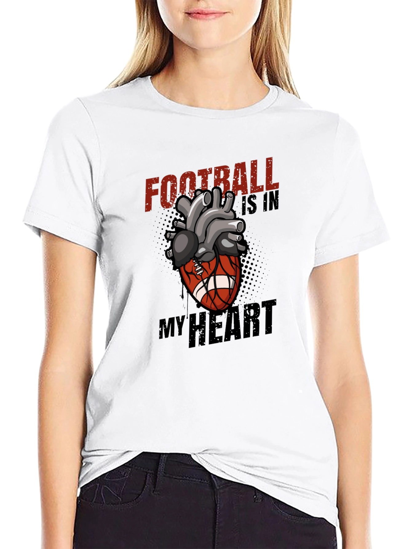 Football Is In My Heart Graphic T-Shirt