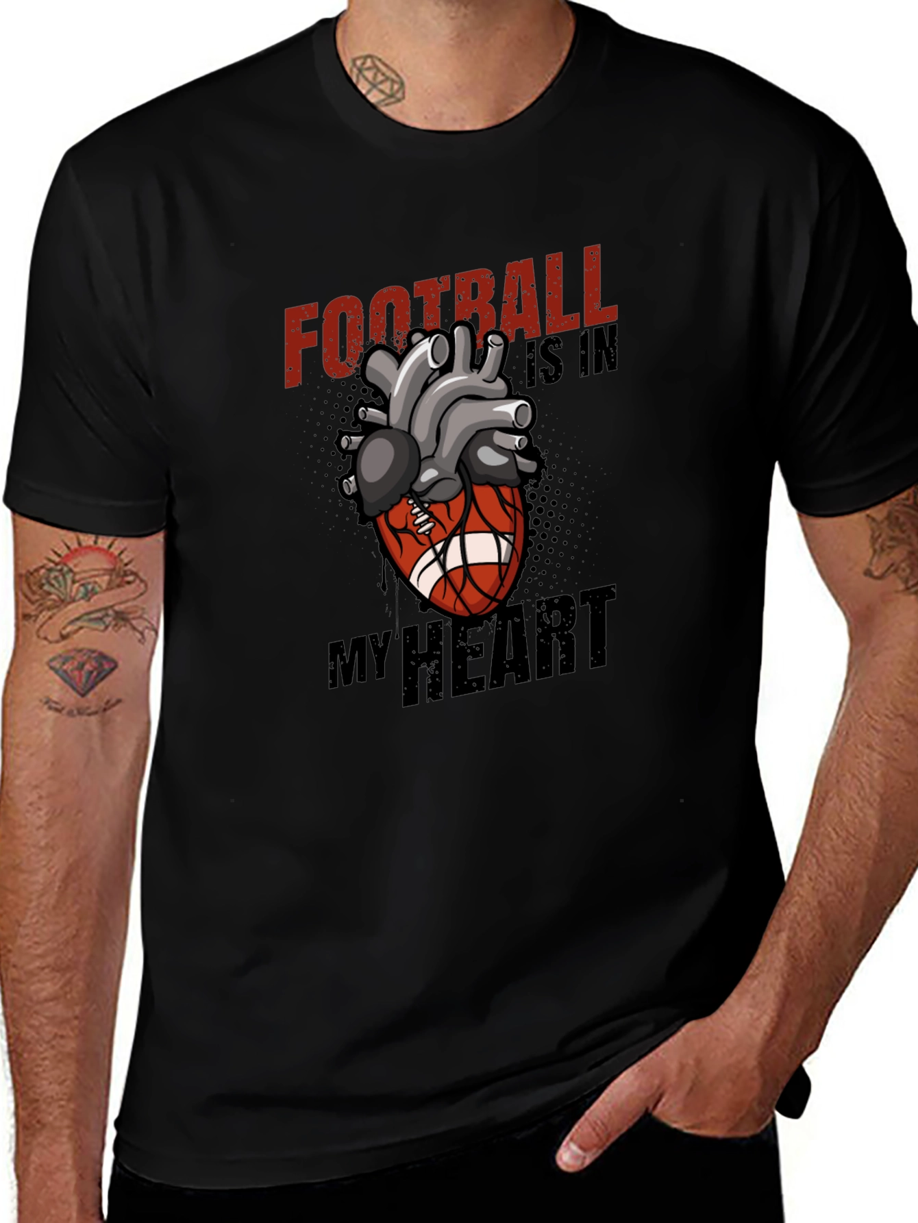 Football Is In My Heart Graphic T-Shirt