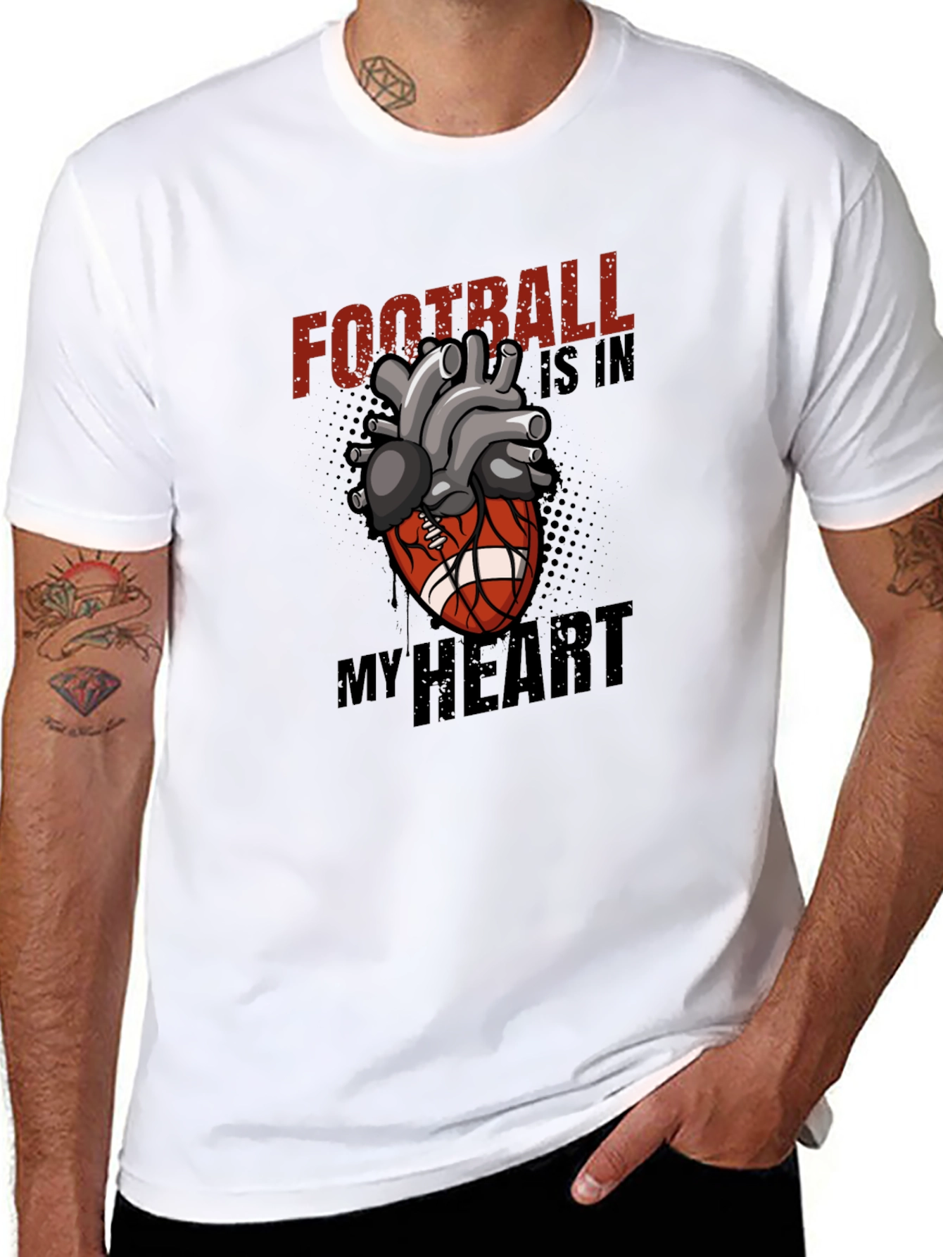 Football Is In My Heart Graphic T-Shirt