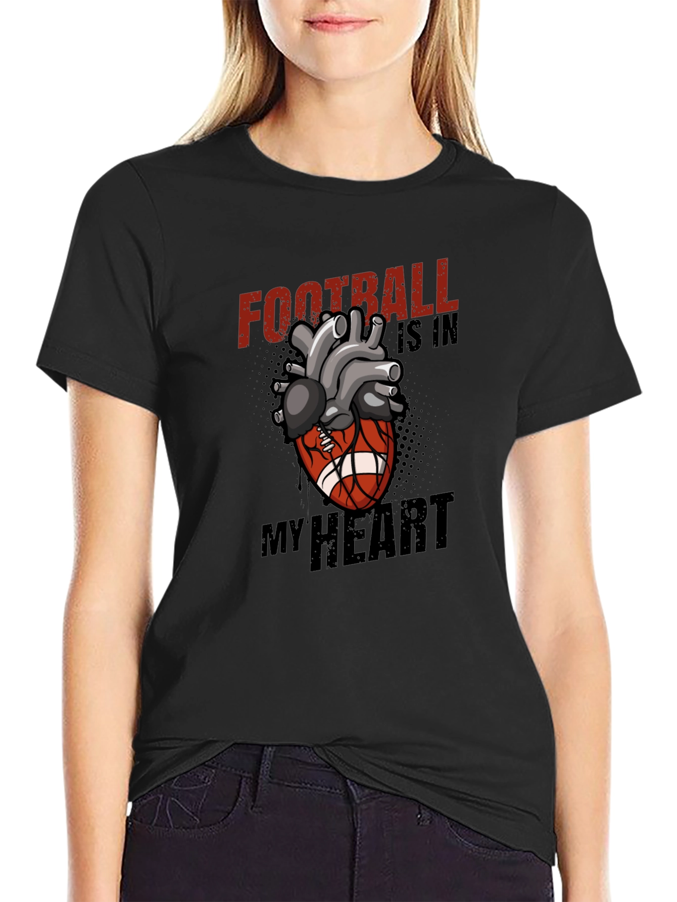 Football Is In My Heart Graphic T-Shirt