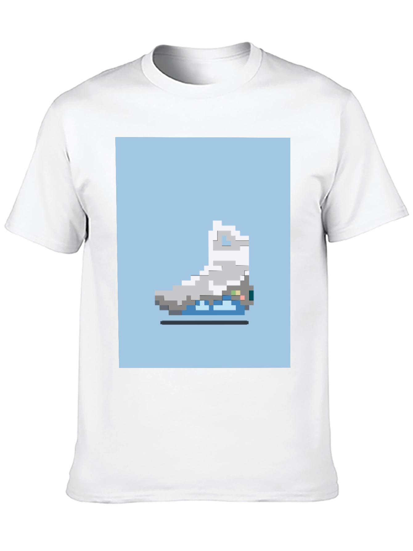 Pixel Ice Skate Graphic Tee - Retro Style
