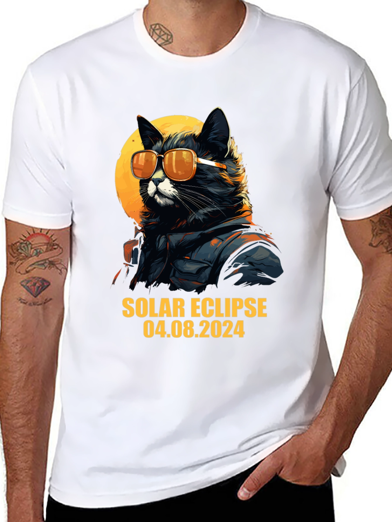Solar Eclipse 2024 Cat T-Shirt