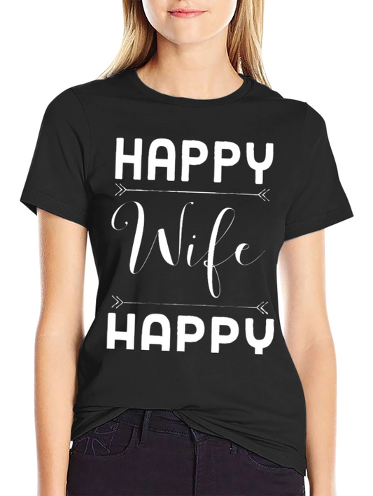 Happy Wife Happy Life Graphic Tee - Mens Black T-Shirt