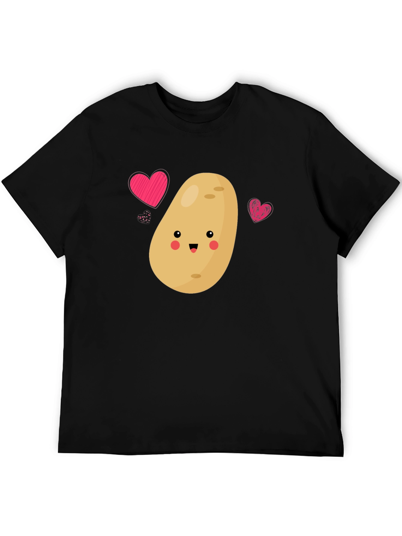 Cute Potato Love T-Shirt - Unisex Black Tee