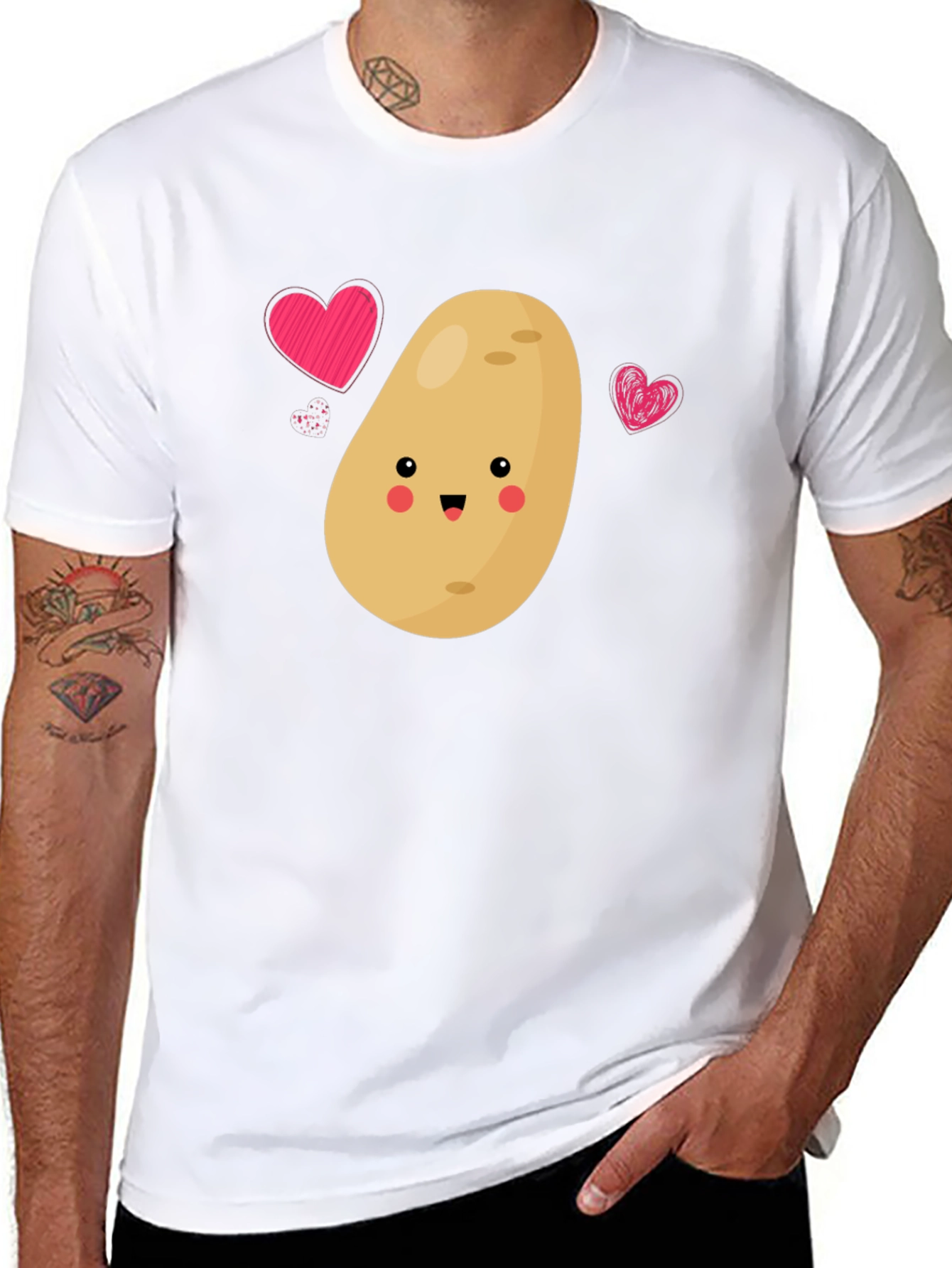 Cute Potato Love T-Shirt - Unisex Black Tee